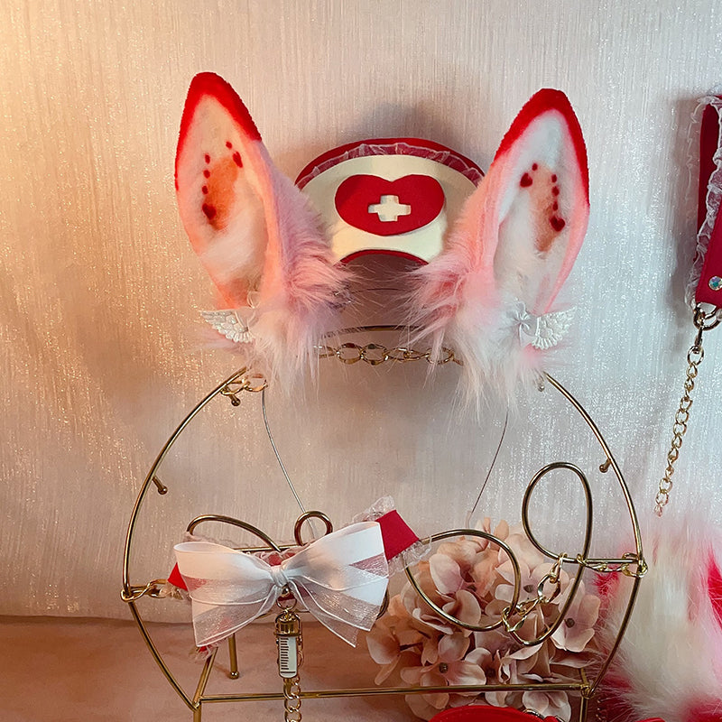 rabbit ears and tail,Artificial Fur-Ears and Tail